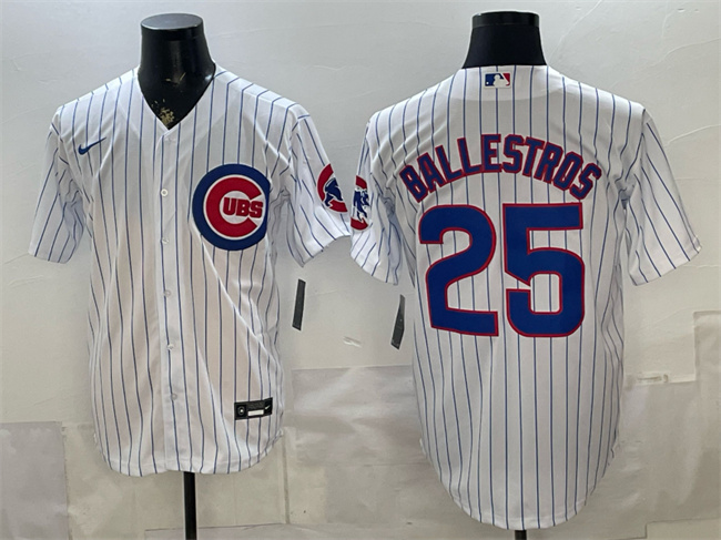 Men's White Chicago Cubs #25 Moisés Ballesteros Cool Base Stitched Baseball Jersey